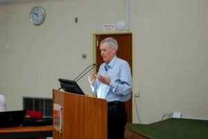 Director of HarvestPlus, Dr Howarth Bouis, during a lecture on biofortification at the Conference Centre, IITA, Ibadan
