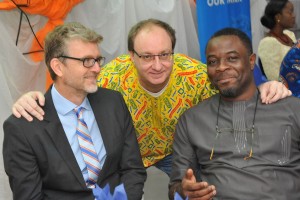 L-R: Olivier Thiry, Managing Director, Promasidor Nigeria Limited; Serge de Pauw, General Manager, ICT Department; and Kachi Onubogu, Executive Director, Commercial; at the Long Service Awards ceremony held at the company’s headquarters in Lagos on Saturday