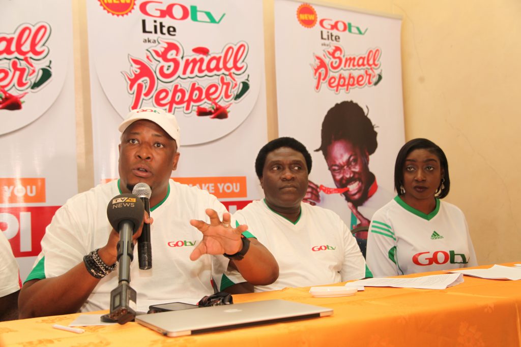 L-R: Martin Mabutho, General Manager, Marketing and Sales, MultiChoice Nigeria; Akinola Salu, General Manager, GOtv and Efe Obiomah, Public Relations Manager, GOtv during the Press Conference on the launch of GOtv Lite aka Small Pepper held at The Regent Hotel, 25, Joel Ogunnaike Street, GRA, Ikeja, Lagos today Tuesday 23rd of August, 2016 - 789marketing