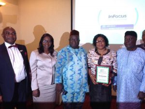 Left Mr. George Okpala, Mrs. Stella Okpala, Prof. Steve Okeke, Mrs Yinka Adepoju and Mr Yinka Adepoju at the 2016 Nigeria Brand Awards in Lagos recently- 789marketing